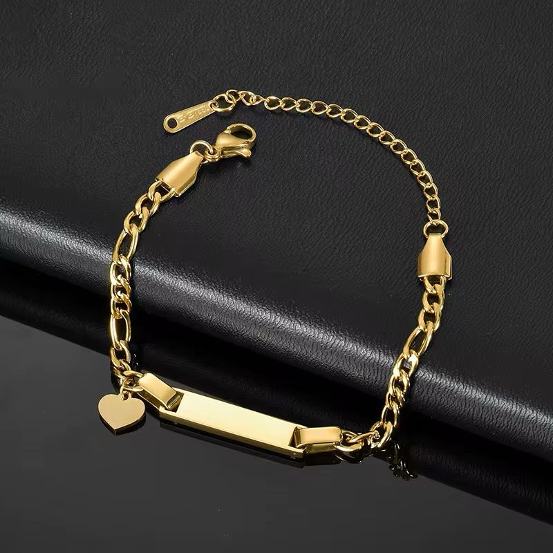 Personalized Gold Stainless Steel Bracelets with Elegant Charms