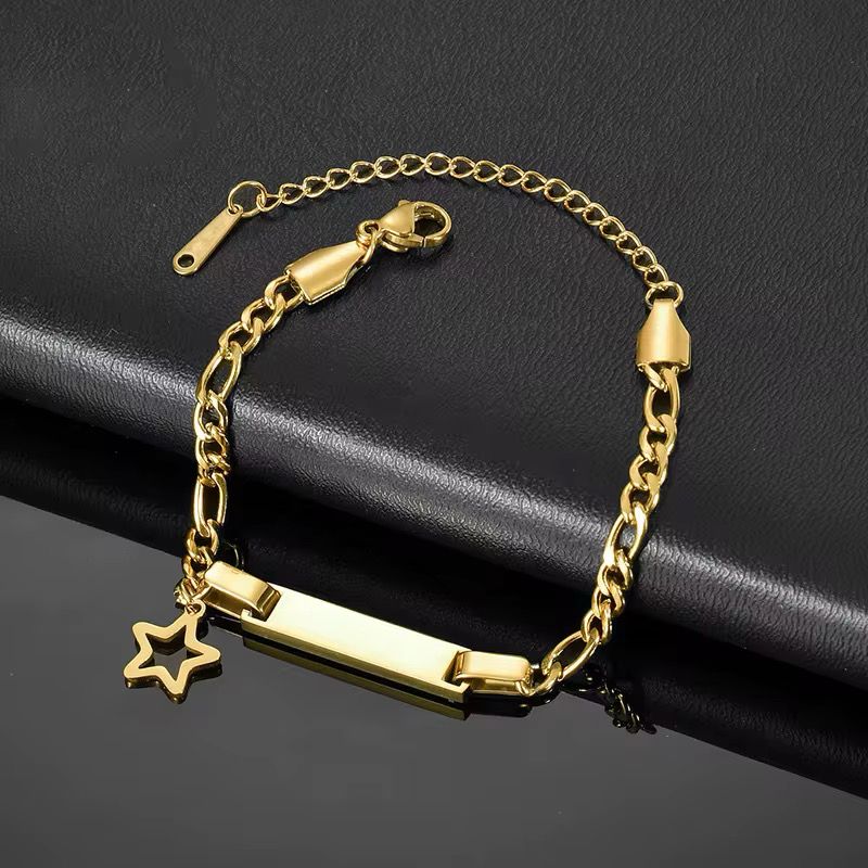 Personalized Gold Stainless Steel Bracelets with Elegant Charms