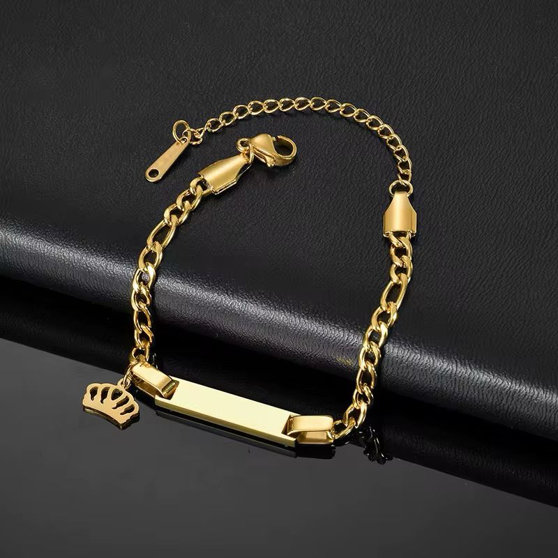 Personalized Gold Stainless Steel Bracelets with Elegant Charms
