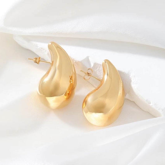 "Boucles d'oreilles goutte d'eau en acier inoxydable"