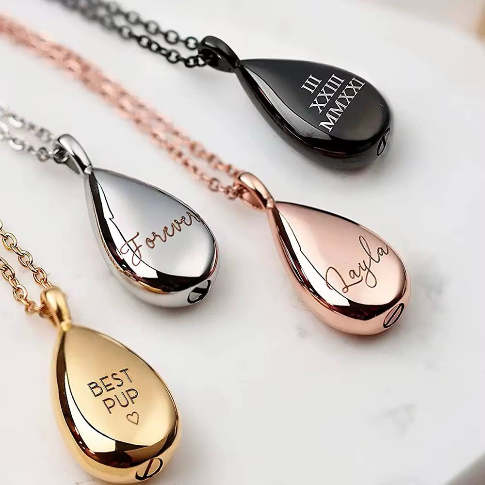 Personalized Teardrop Pendant Necklace