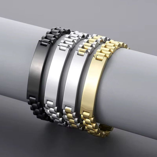 Customizable Stainless-Steel Bracelets for Men