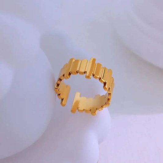 "Anillo minimalista de acero inoxidable"