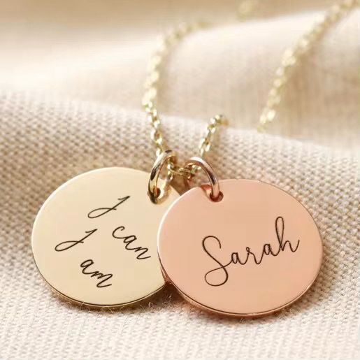 Empower & personalize" – Custom Double Disc Necklace